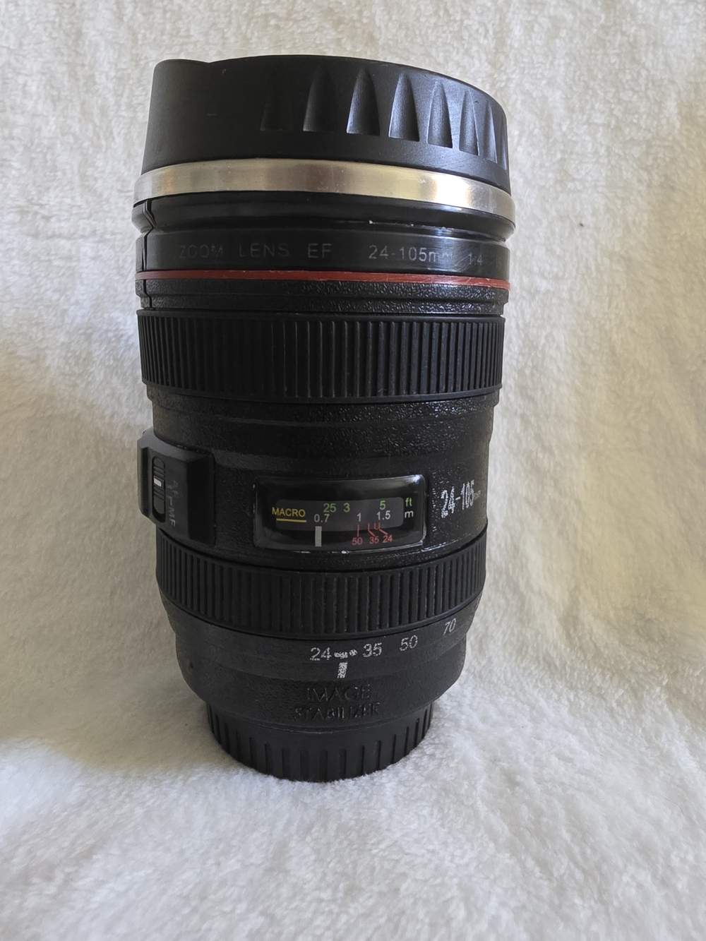 Canon Black 24-105mm Lens Replica Travel Tumbler